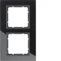 Berker 10126616 Glasrahmen, 2fach, B.7, Glas schwarz/anthrazit matt