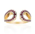 Cavill Goldring Mosambik Rubin Ring 9 Karat Gold 0,62 ct Rot, offen elegant (1-tlg)