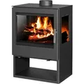 Victoria Panorama-Kaminofen Modena Vision Schwarz mit 10,17kW