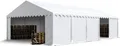 TOOLPORT Lagerzelt 5x10 m Industriezelt Unterstand PVC Plane 750 N weiß mit Bodenrahmen