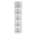 CORNER Light Eckregal in Weiß - Platzsparendes Standregal mit 5 offenen Fächern für Wohnzimmer, Jugendzimmer oder Flur - 24 x 142 x 26 cm (B/H/T)