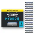 Wilkinson Sword Hydro 5 Herrenrasierer Klinge, Ersatzklingen-Pack Herrenrasierer, Haut-Hydratation, karbonbeschichtete Klingen, 8 Ersatzklingen