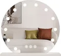 SensaHome Hollywood-Spiegel mit Beleuchtung – 3 Positionen – 2700 K/4500 K/6400 K – Kosmetikspiegel – verstellbares Licht – 60 cm – Weiß