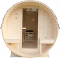 HOME DELUXE Outdoor Fasssauna LAHTI DELUXE - L 195 x 192 x 220 cm inkl. 8 kW Saunaofen & Zubehör