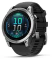 Garmin fenix E - 47 mm - Edelstahl - Sportuhr mit Band - Silikon - schwarz - Handgelenkgröße: 125-208 mm - Anzeige 3.3 cm (1.3")