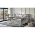 S-style Möbel - Milo - Modernes Boxspringbett 200x200 Mit Topper Und Bettkästen Aus Grau Luxusmicrofaser