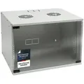 HMF Serverschrank Netzwerkschrank, Serverschrank 19 Zoll, 7 HE, 400 mm Tiefe, Glastür, Lichtgrau grau 7 HE "