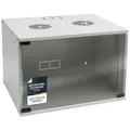 HMF 65707-07 Netzwerkschrank, Serverschrank 19 Zoll | 7 HE | 400 mm Tiefe | Glastür | Lichtgrau