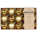 MAGIC by Inge Weihnachtsbaumkugel, Weihnachtskugeln Glas 6cm Sterne Motiv 15 Stück - Inkagold goldfarben