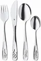 WMF Tiere Kinderbesteck Set Set 4-teilig, Kinderbesteck Edelstahl, Besteck