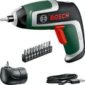 Bosch Akkuschrauber IXO (7. Generation; 3,6V; 2,0Ah; 5,5Nm; mit Mikro-USB-Kabel; Inklusive Winkel-Aufsatz; schraubt bis zu 190 Schrauben, im Karton) – Amazon Edition