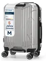 4FLY Hartschalen-Handgepäckkoffer M 54×37×23 cm (36L) aus Polycarbonat – mit TSA-Schloss, 4 Spinner-Doppelrollen & Aluminium-Teleskopgriff