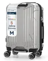 4FLY Aluminium-Rahmen Hartschalen-Handgepäckkoffer Ultraleicht M – 56×38×23 cm (39L) - TSA-Schloss, USB-A/C Ladeanschluss, 4 Spinner-Rollen & Aluminium Teleskopgriff, Erfüllt Airline Vorgaben