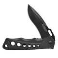 Camillus RAGE Survival Klappmesser aus 440 Stahl schwarz, Outdoor Survival Messer mit Gürtelclip - extra scharf, 19302