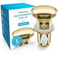 Bächlein Pop Up Ablaufgarnitur mit Überlauf für Waschbecken & Waschtisch - Gold