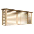 Holz Kaminholzregal TIMBELA M203 - Brennholzregal B450xL112xH199 cm/ 4m2 Holzhalter für Garten - Fahrrad Schuppen - Wasserfestes Dach