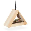 Relaxdays Vogelhaus Tannenholz Natur zum Aufhängen 16 x 23,5 x 12 cm 300 g