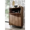 Barschrank In Eiche Nb. Varedo-132 Wohnzimmer Möbel Im Modernen Vintage Design, B/h/t Ca. 90/140/40 Cm