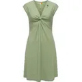 Jerseykleid RAGWEAR "Comfrey Solid", Damen, Gr. M (38), Normalgrößen, grün (hellgrün), Material: 48% Viskose, 47% Polyester, 5% Elasthan, feminin, figurumspielend knieumspielend, tiefer V-Ausschnitt, Kurzarm weit normaler Saum, Kleider, stylisches Sommerkleid mit tiefem V-Ausschnitt
