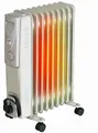Brollux Ölheizung elektrisch 2000W OH-09 Ölradiator Elektroheizung 9 Lamellen mobiler Elektroheizkörper Heizgerät Thermostat grau