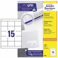 Avery Zweckform - Universaletikett Ultragrip 70 X 50,8 Mm (b X H) Nicht Wieder Ablösbar Papier Weiß 1.500 Etik./pack.