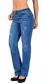ESRA Stretch Damen Jeans Hose High Waist Jeans Damen Straight Leg Hose bis Übergröße G300