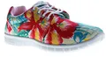 Scandi Damen Sneaker Leinenschuhe Halb Schuhe leicht flexibel bunt Muster Schnürer flach Grün Rot Größe 36