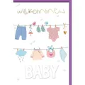 Verlag Dominique Grußkarten Geburt - Baby - Freudiges Ereignis - Karte mit Umschlag - Wäscheleine