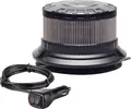 Berger & Schröter | LED Rundumleuchte, Warnleuchte, Blitzleuchte, 16PCS Hochleistungs-LED, 12/24V, 36 W, Magnetfuß, orangefarbener Blitz, Grauglas