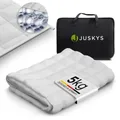 Juskys Gewichtsdecke, Füllung: Glasperlen, Schichten, gegen Stress & unruhigen Schlaf, Baumwolle & Glasperlen
