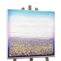 YS-Art Handgemalte Acrylbilder Meerlichter | Bilder Acryl Abstrakt Wohndecor | Gemälde Handgemalt | Acrylbild groß modern | Wand Gemälde | Abstrakte Ölbilder Schlafzimer Wohnzimmer