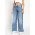 GANG Weite Jeans 94CARLOTTA weiter Fit im bodenlangen Palazzo-Style blau 26