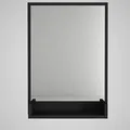 moebel17 4364 Costa Spiegel Schwarz Wandspiegel Badspiegel Flurspiegel Kosmetikspiegel, Holz, modern, mit Ablage, 45 x 105 x 2 cm