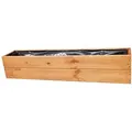 Blumenkasten aus Holz 90 cm – Pflanzkasten Balkon & Terrasse – Wetterfest imprägniert – Fertig montiert – Pflanzkübel Holz D27 Teak - Braun