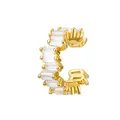 Brandlinger ® Ear Cuff Silber 925 (1 Stück). Ohrklemme mit weißem Zirkonia Stein. Schmuck Damen vergoldet mit 18 Karat (Silber und Gold) für Frauen und Mädchen. Durchmesser Ear Cuff 13mm.