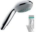 hansgrohe Crometta 85 - Duschkopf, Handbrause mit 2 Strahlarten, runde Duschbrause (⌀ 85 mm), Brausekopf mit Antikalk-Funktion, Chrom