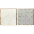 HOMCOM Wanddeko 3D 2er Set 80cm geometrisch Wanddekoration Modern Wand Deko - Weiß