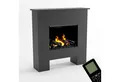 GLOW FIRE Elektrokamin weiß / Grau Poseidon Wasserdampf Kamin mit Heizung, elektrischer Kamin / Wasserdampfkamin mit 3D Feuer