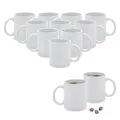 Porzellan Kaffeebecher mit Henkel weiß für 310 ml - 12er Set - Tasse für Kaffee Tee Kakao zum Bemalen - Blanko Kaffetasse zum selbst Personalisieren und Basteln