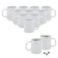 Blanko Tasse 310 ml mit Henkel - 6er / 12er Set - Tee Kakao Kaffe Becher weiß