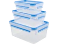 EMSA 508566 Clip&Close 3-tlg. Frischhalte-Set Transparent/Blau PP