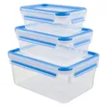 emsa Frischhaltedosen-Set 0,55/1,0/2,2 l transparent, blau 3100508566