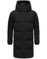STONE HARBOUR Herren Steppmantel mit kuscheligem Fleece-Innenfutter warmer Wintermantel mit großer Kapuze Hadrieen XX Black Gr. L