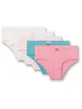 Sanetta Mädchen-Hüftslip (Fünferpack) rosa, weiß & türkis | Hochwertige und nachhaltige Unterhose für Mädchen aus Baumwoll-Mix.