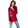Strickjacke HEINE, Damen, Gr. 38, rot, 100% Baumwolle, unifarben, Langarm, Strickjacken