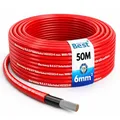 Solarkabel Solarleitung 6mm² reines Kupferkabel H1Z2Z2-K 50m PV Rot