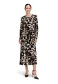 Betty Barclay Damen Plisseekleid Langarm 44, Beige/Braun