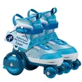 HUDORA Rollschuh My First Quad in Größe 26-29 - Cyan - hochwertige Rollschuhe für Kinder bis 20kg - Kinder Rollschuhe größenverstellbar - sichere Einsteiger-Rollerskates mit großen Rollen