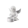 Rosenthal Engel mit Blumenkranz als Tischlicht, Ø 8,8 cm, H 10,2 cm, Porzellan Weiss-matt, Inkl. Geschenkbox