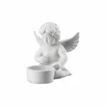Rosenthal Dekofigur Engel mit Blumenkranz, Porzellan, Weiß, 10.2 cm